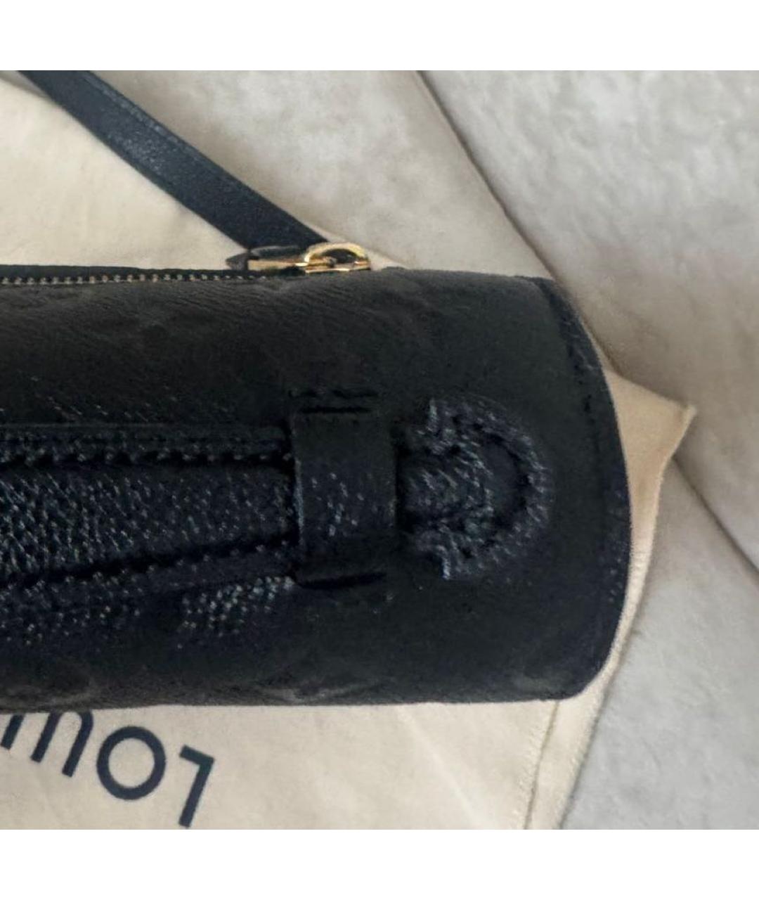 LOUIS VUITTON Черная кожаная сумка через плечо, фото 8