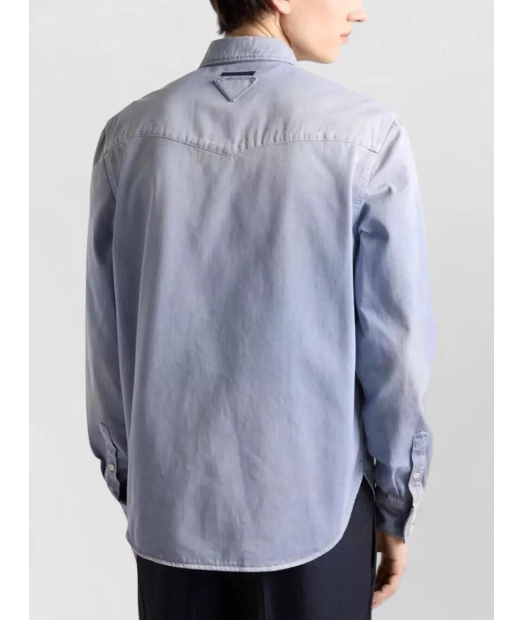 PRADA Голубая хлопковая кэжуал рубашка, фото 3