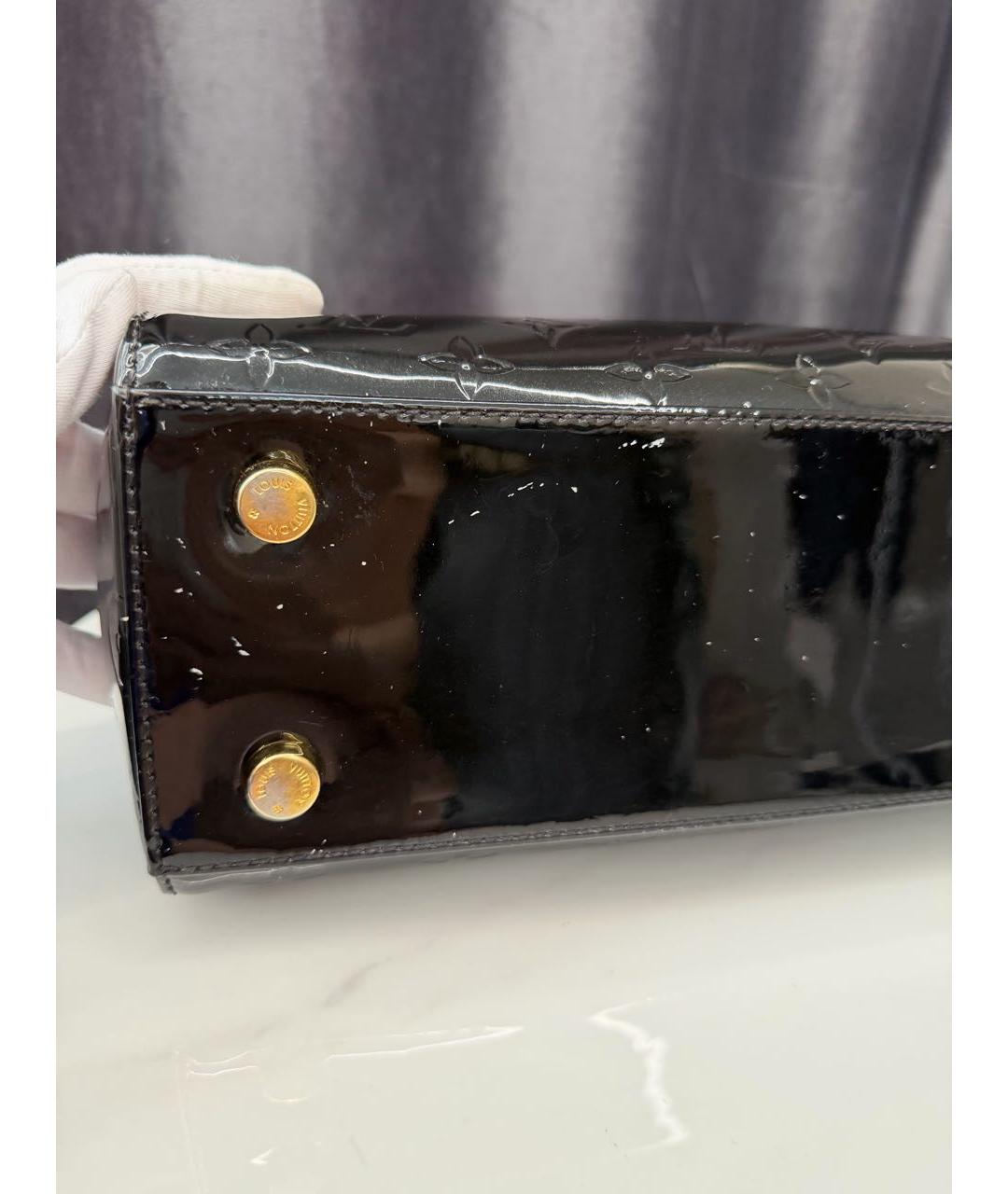 LOUIS VUITTON Черная сумка тоут из лакированной кожи, фото 7