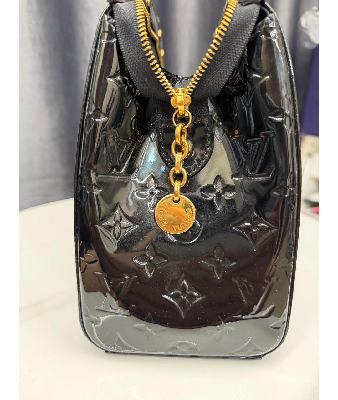 LOUIS VUITTON Черная сумка тоут из лакированной кожи, фото 6