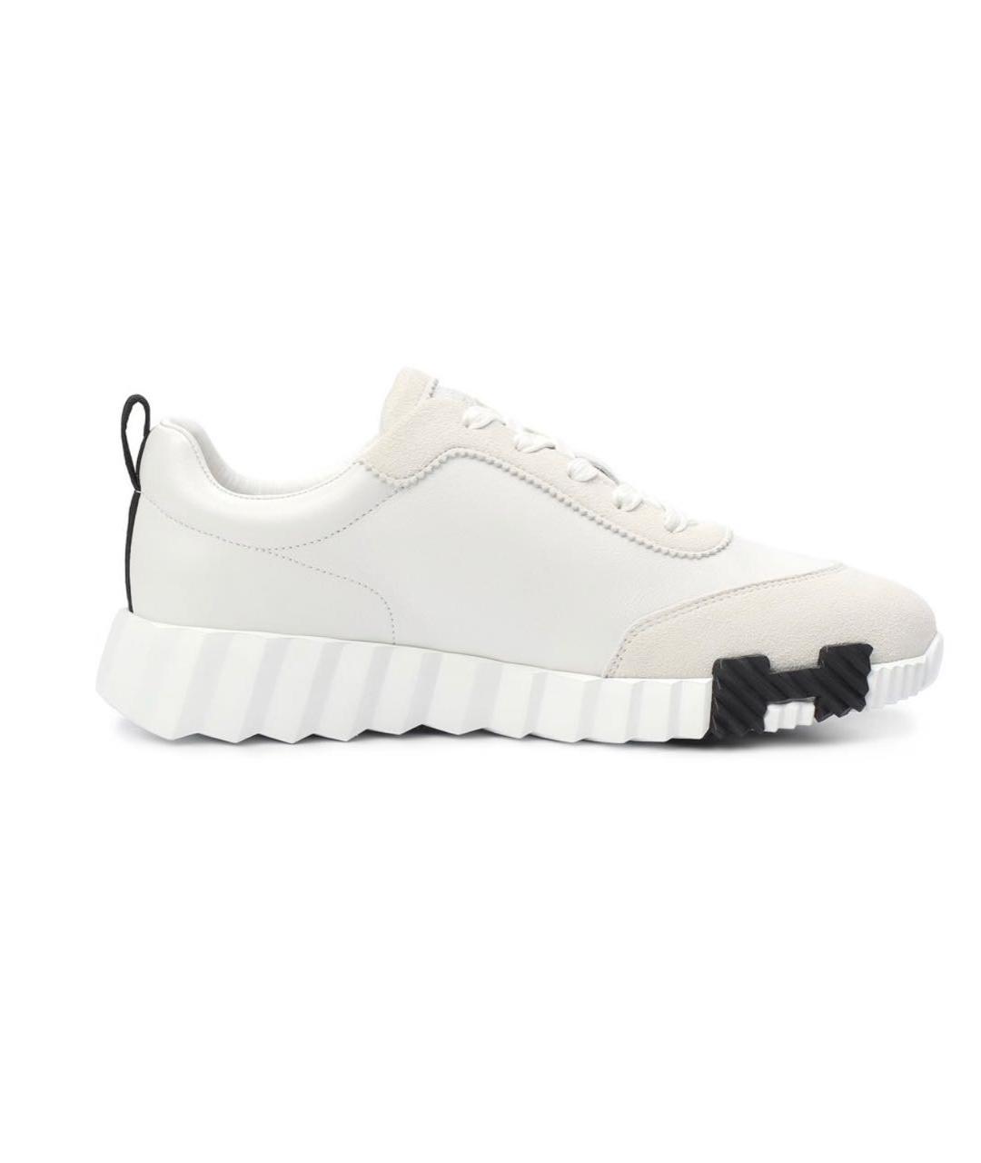 HERMES Белые кожаные слипоны, фото 4