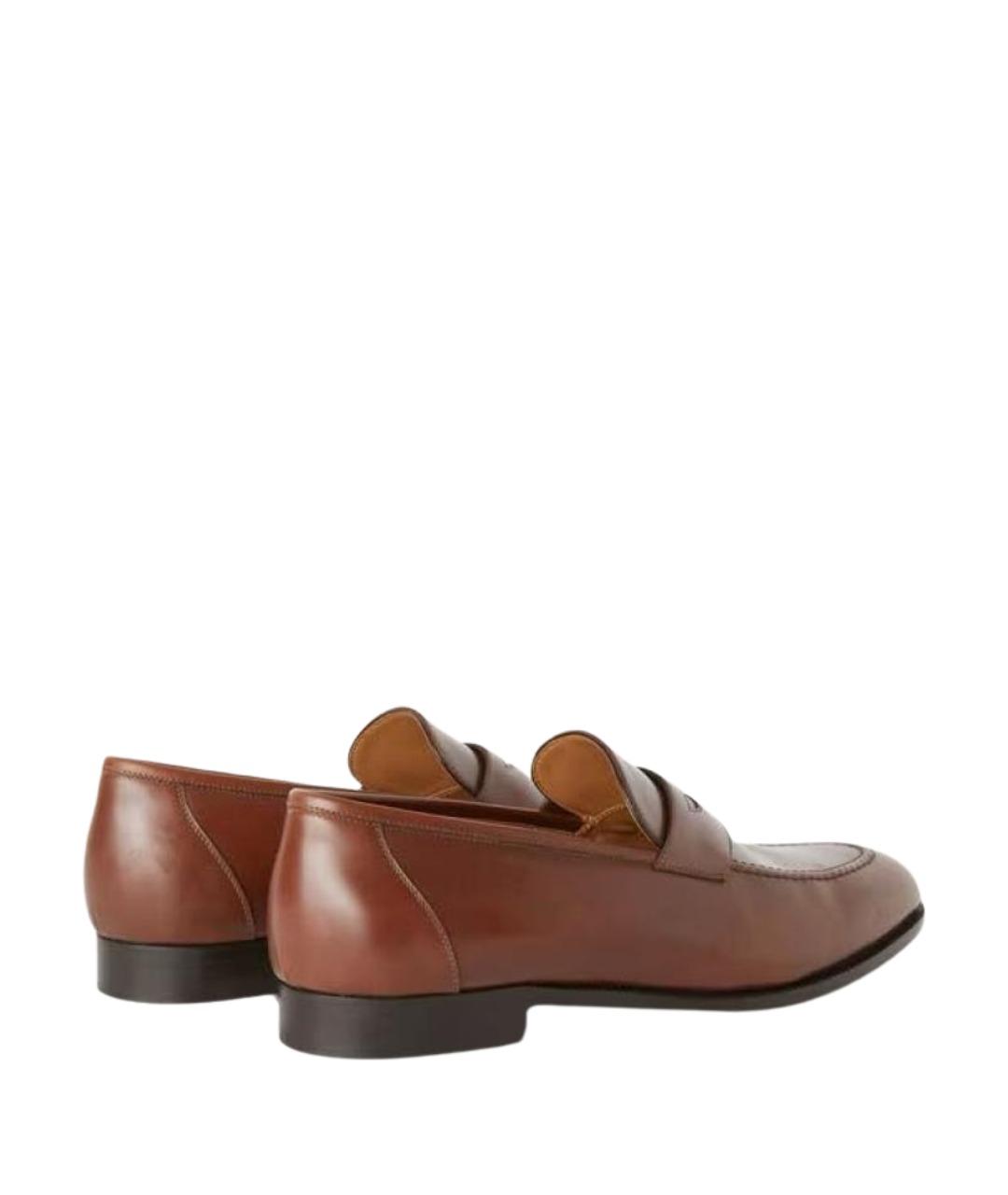 LORO PIANA Коричневые кожаные лоферы, фото 4