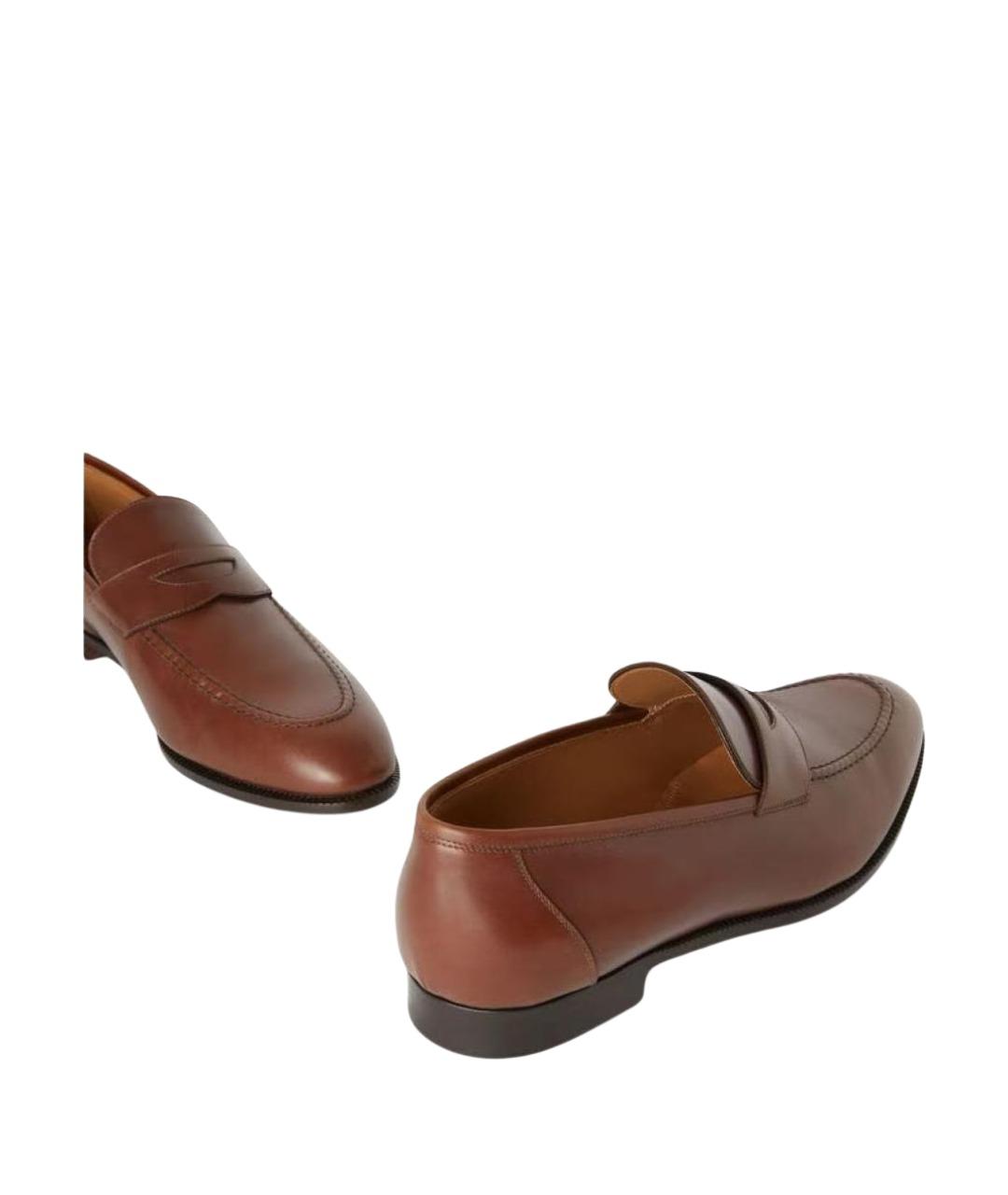 LORO PIANA Коричневые кожаные лоферы, фото 7