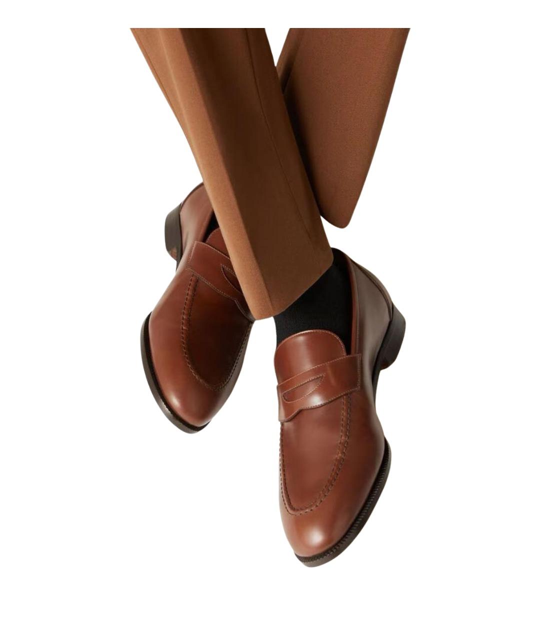 LORO PIANA Коричневые кожаные лоферы, фото 2