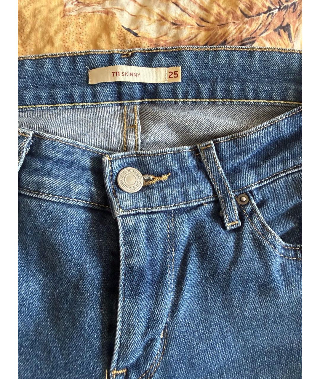 LEVI'S Синие хлопко-эластановые джинсы слим, фото 3