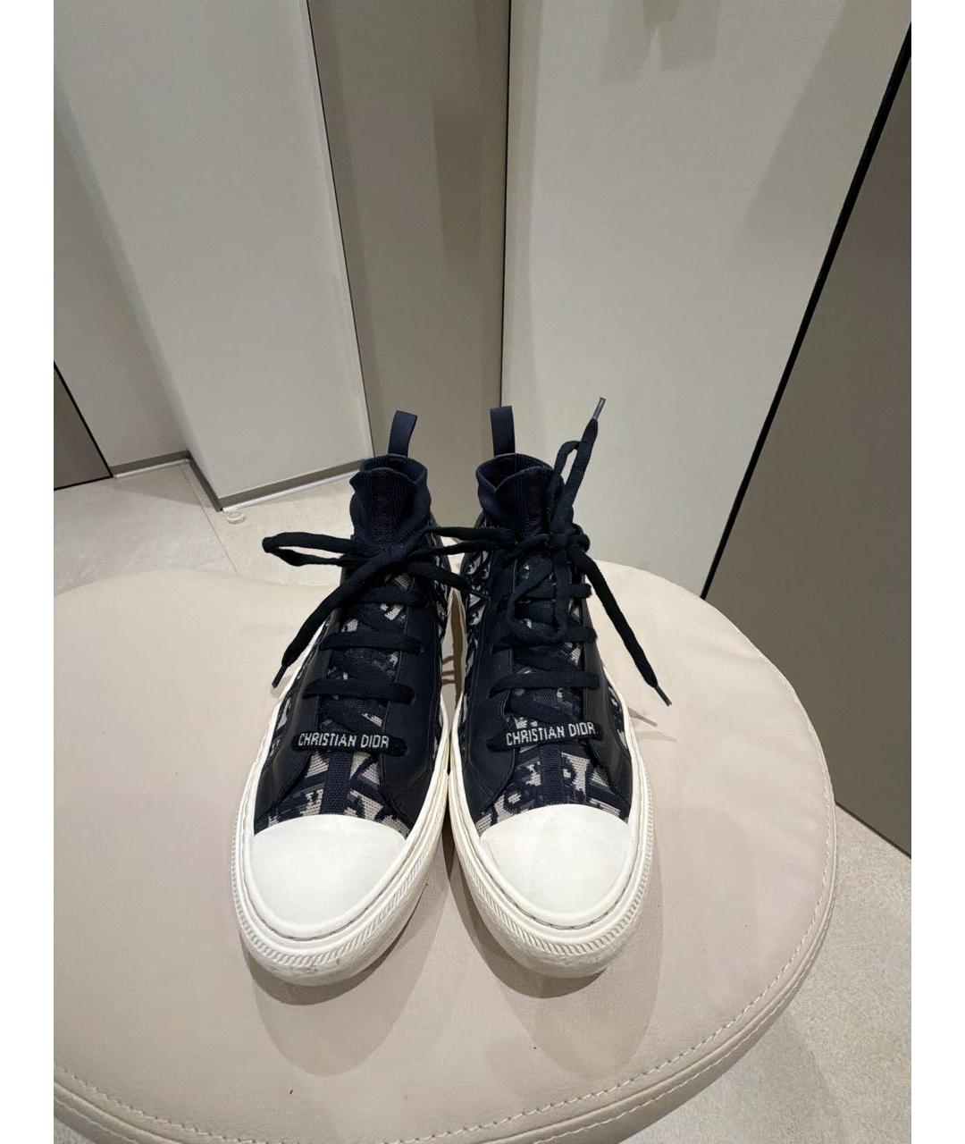 CHRISTIAN DIOR Темно-синие кожаные кеды, фото 2