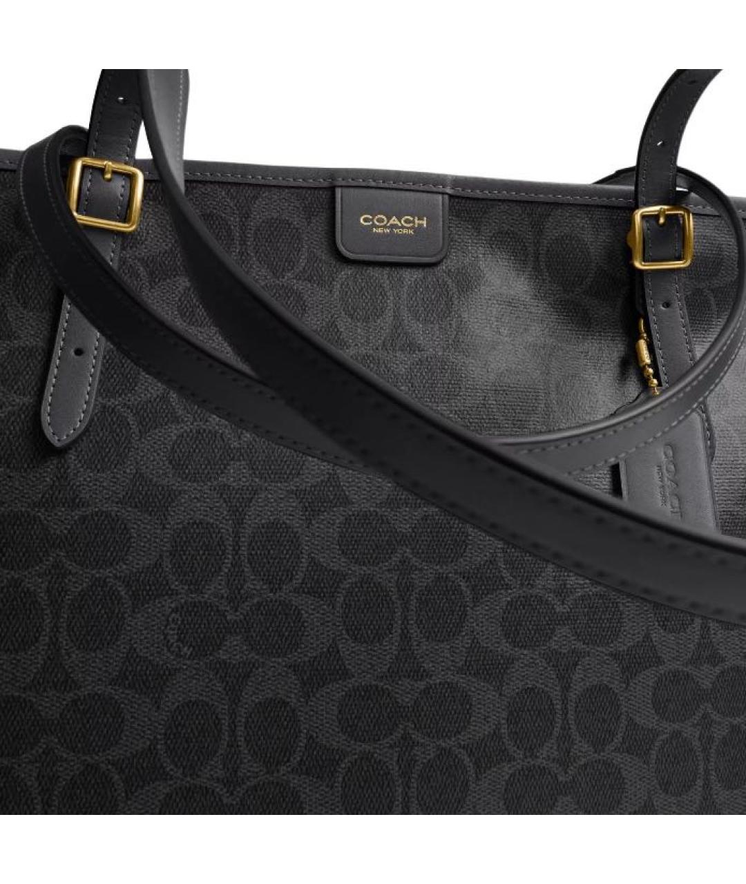 COACH Черная сумка тоут, фото 4
