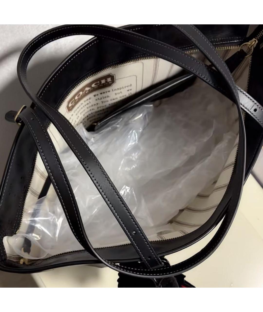 COACH Черная сумка тоут, фото 7