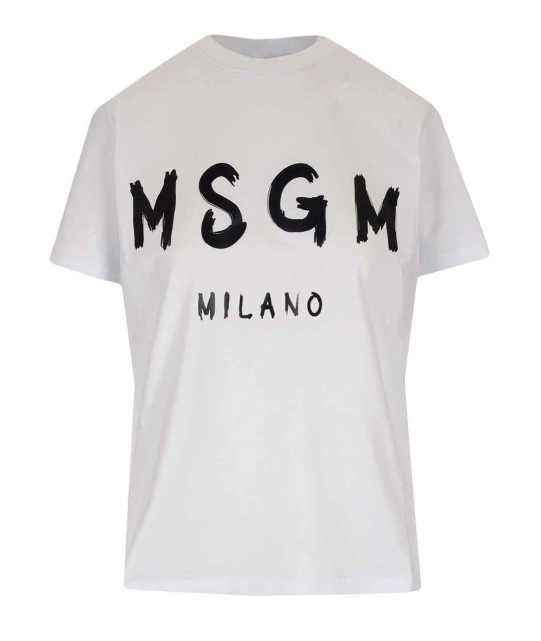 MSGM Белая хлопковая футболка, фото 1