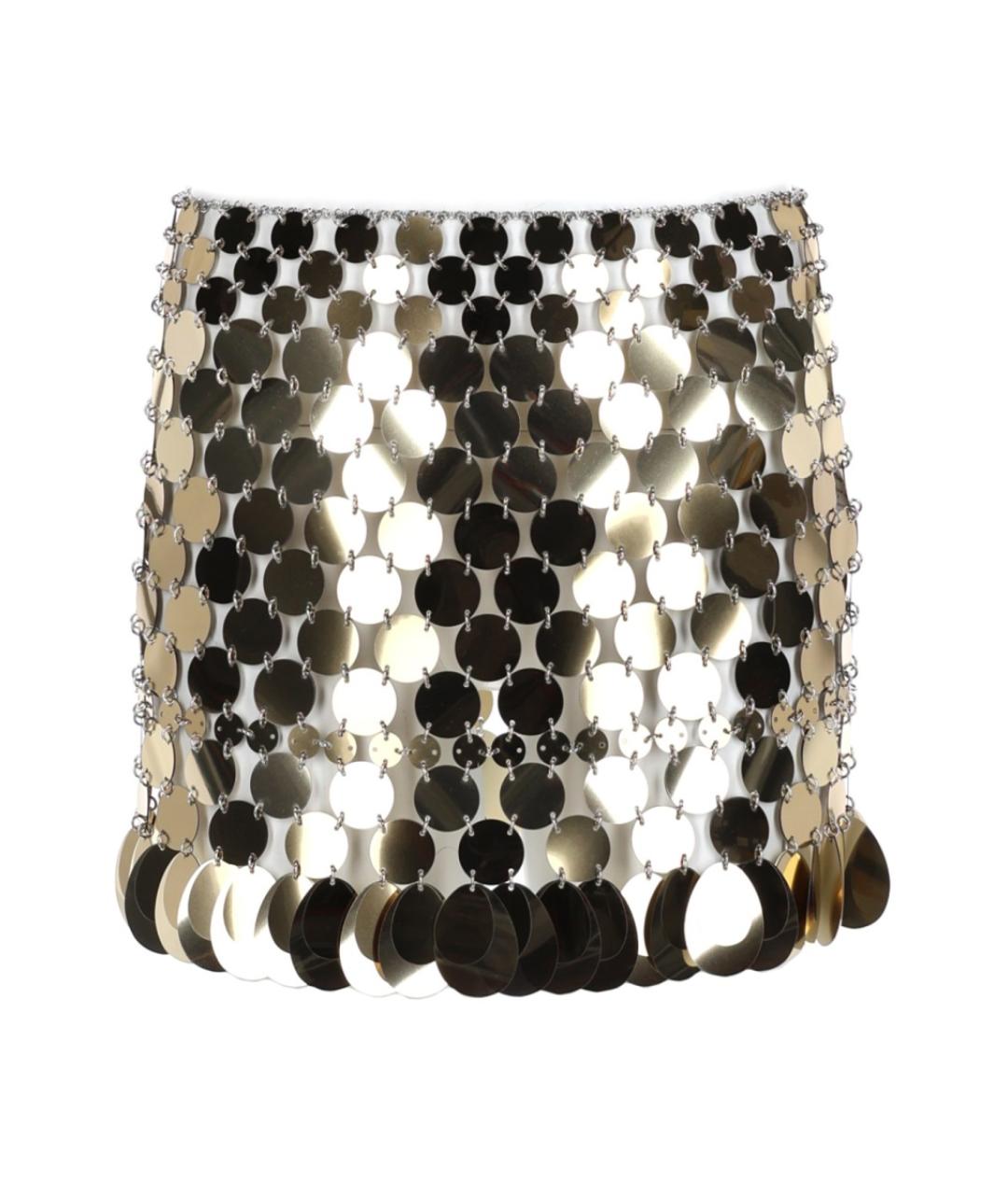 PACO RABANNE Золотая полиэстеровая юбка мини, фото 1