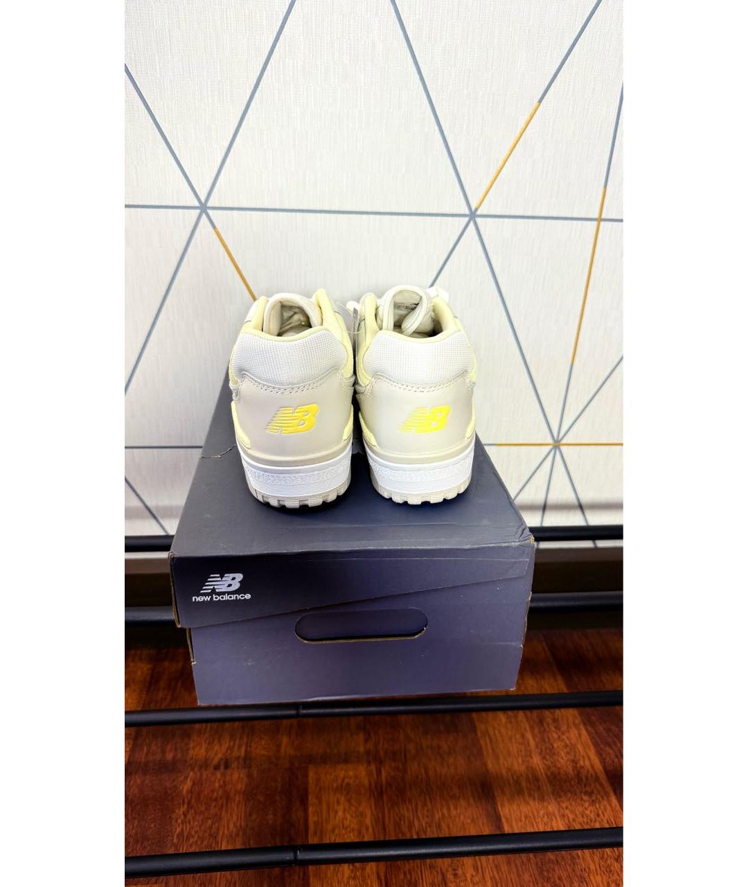 NEW BALANCE Бежевые кожаные низкие кроссовки / кеды, фото 4