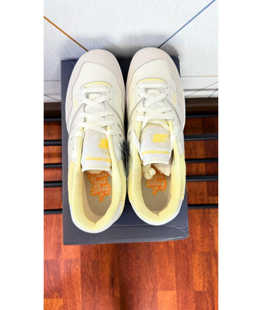 NEW BALANCE Бежевые кожаные низкие кроссовки / кеды, фото 3