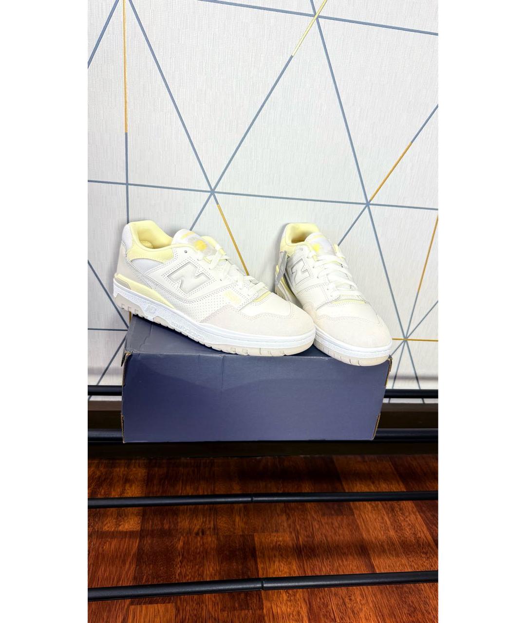 NEW BALANCE Бежевые кожаные низкие кроссовки / кеды, фото 5