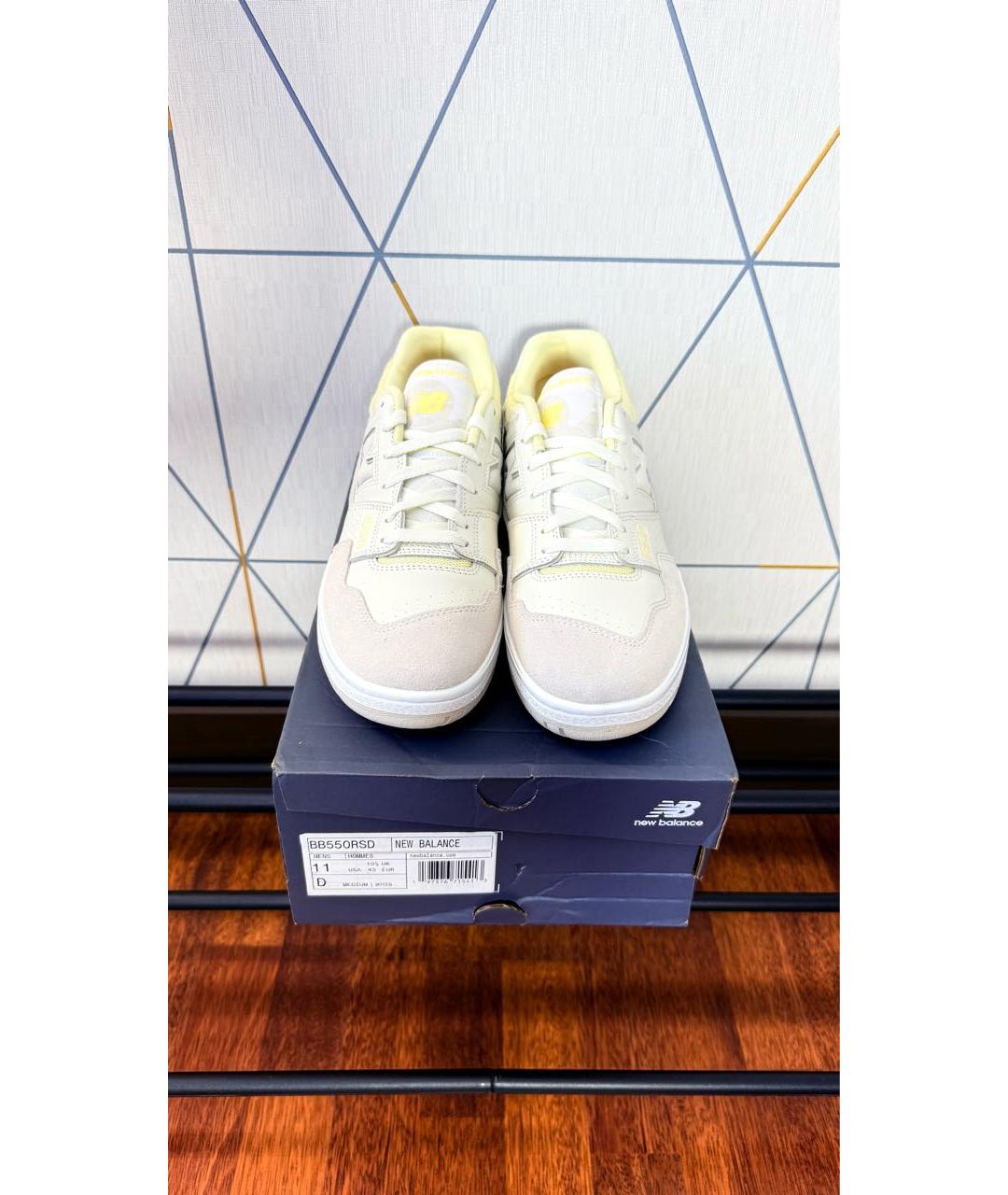 NEW BALANCE Бежевые кожаные низкие кроссовки / кеды, фото 2