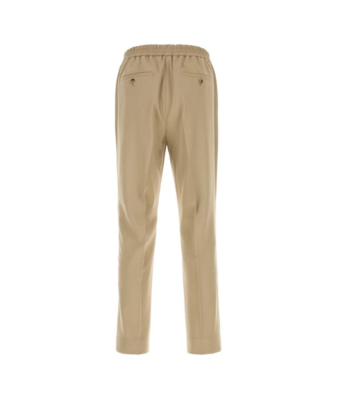 Ami Paris Бежевые шерстяные повседневные брюки, фото 2