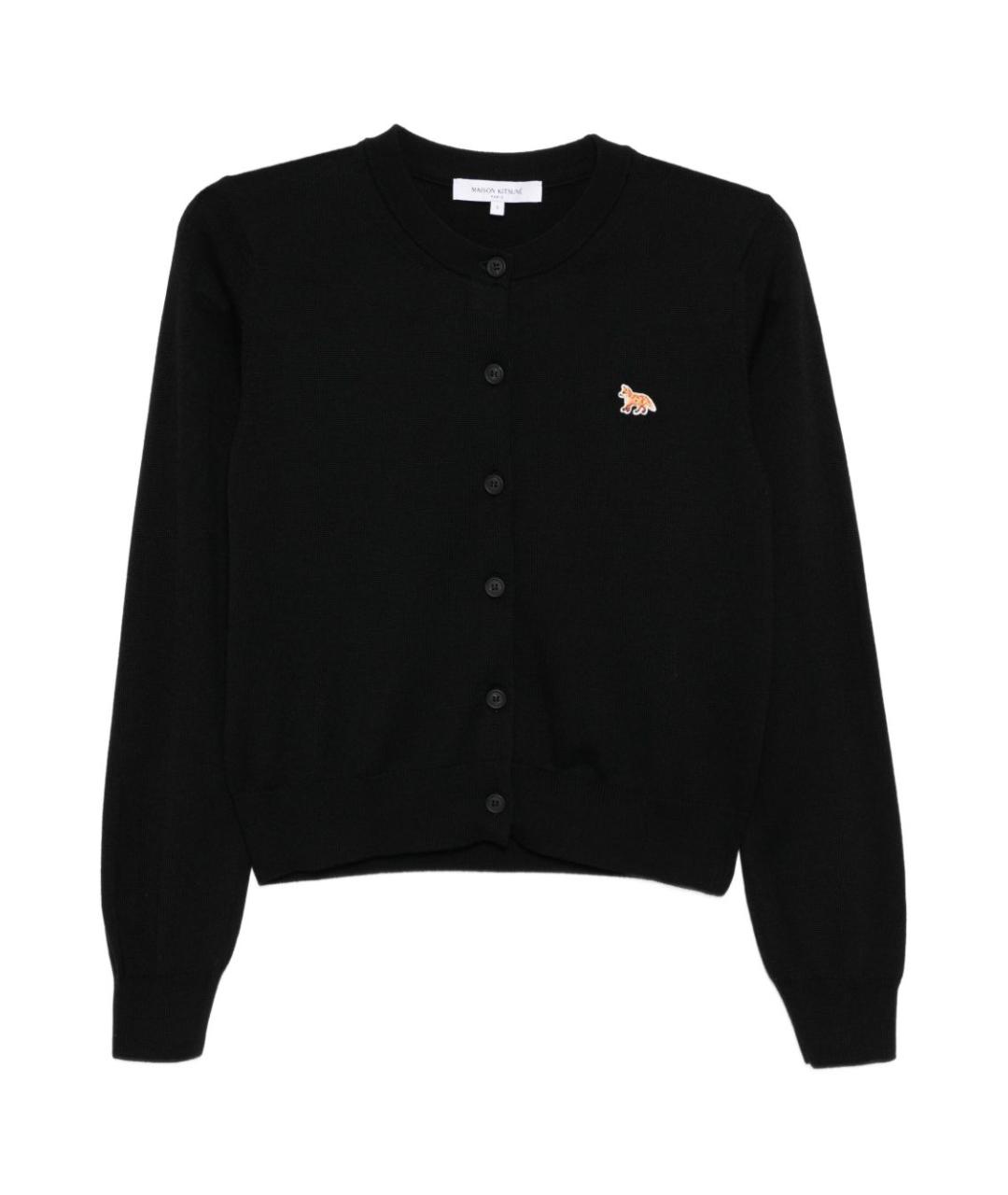 MAISON KITSUNE Черный шерстяной кардиган, фото 1