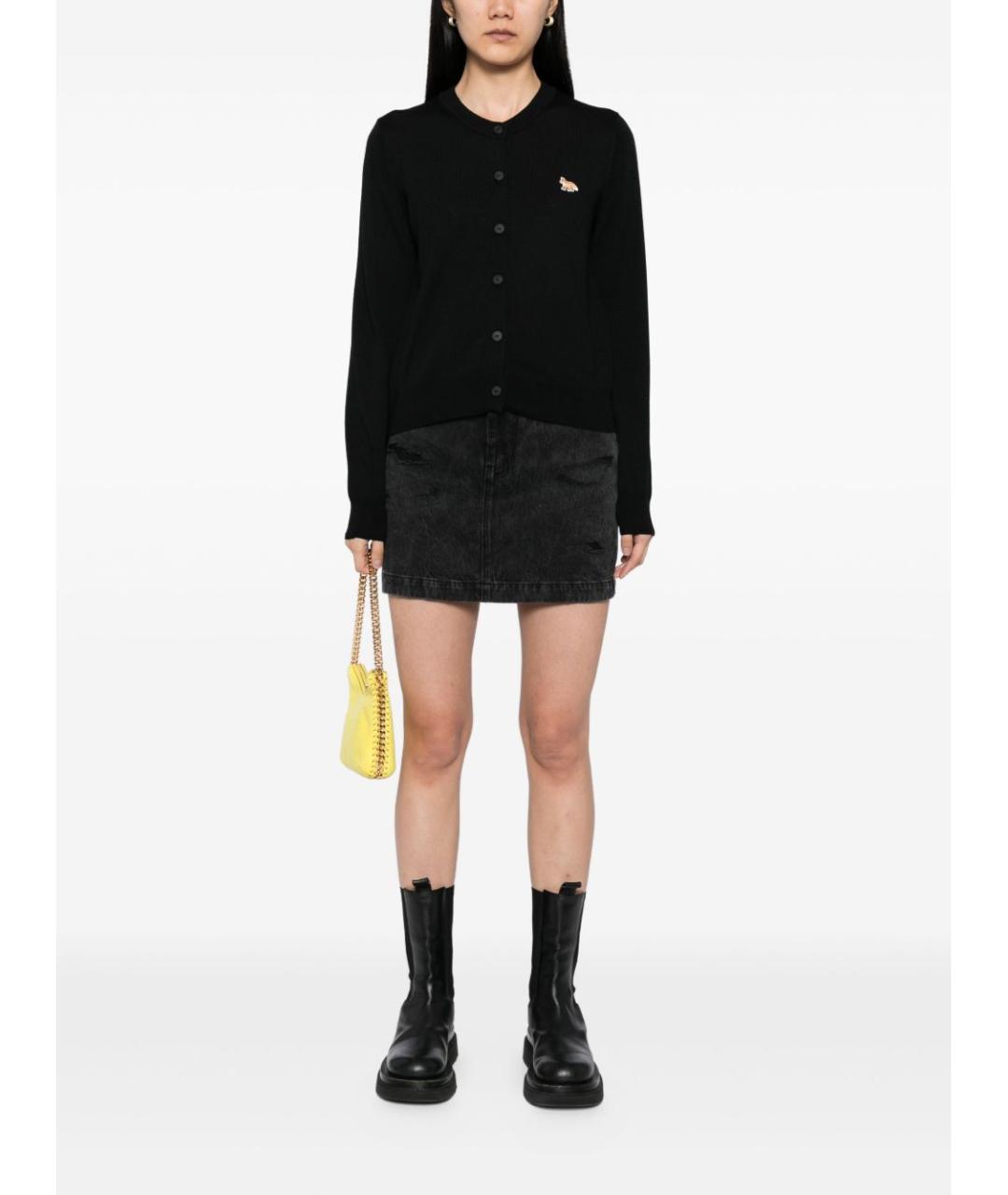 MAISON KITSUNE Черный шерстяной кардиган, фото 2