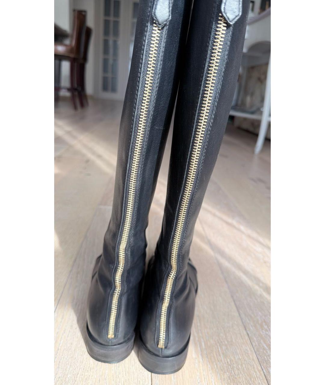 POLLINI Черные кожаные сапоги, фото 4
