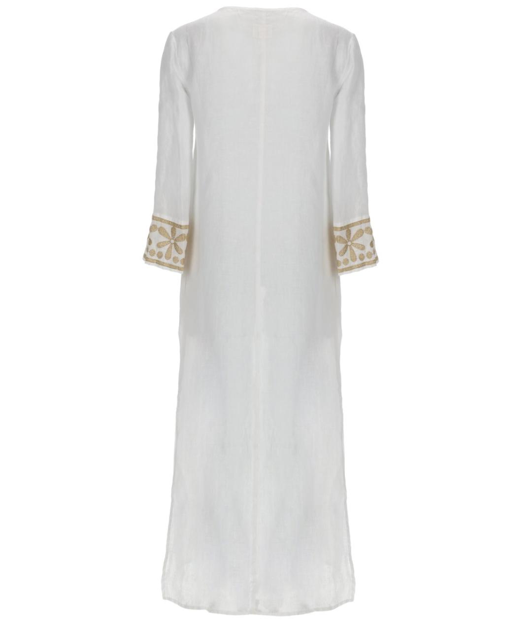 120% LINO Белое льняное повседневное платье, фото 2