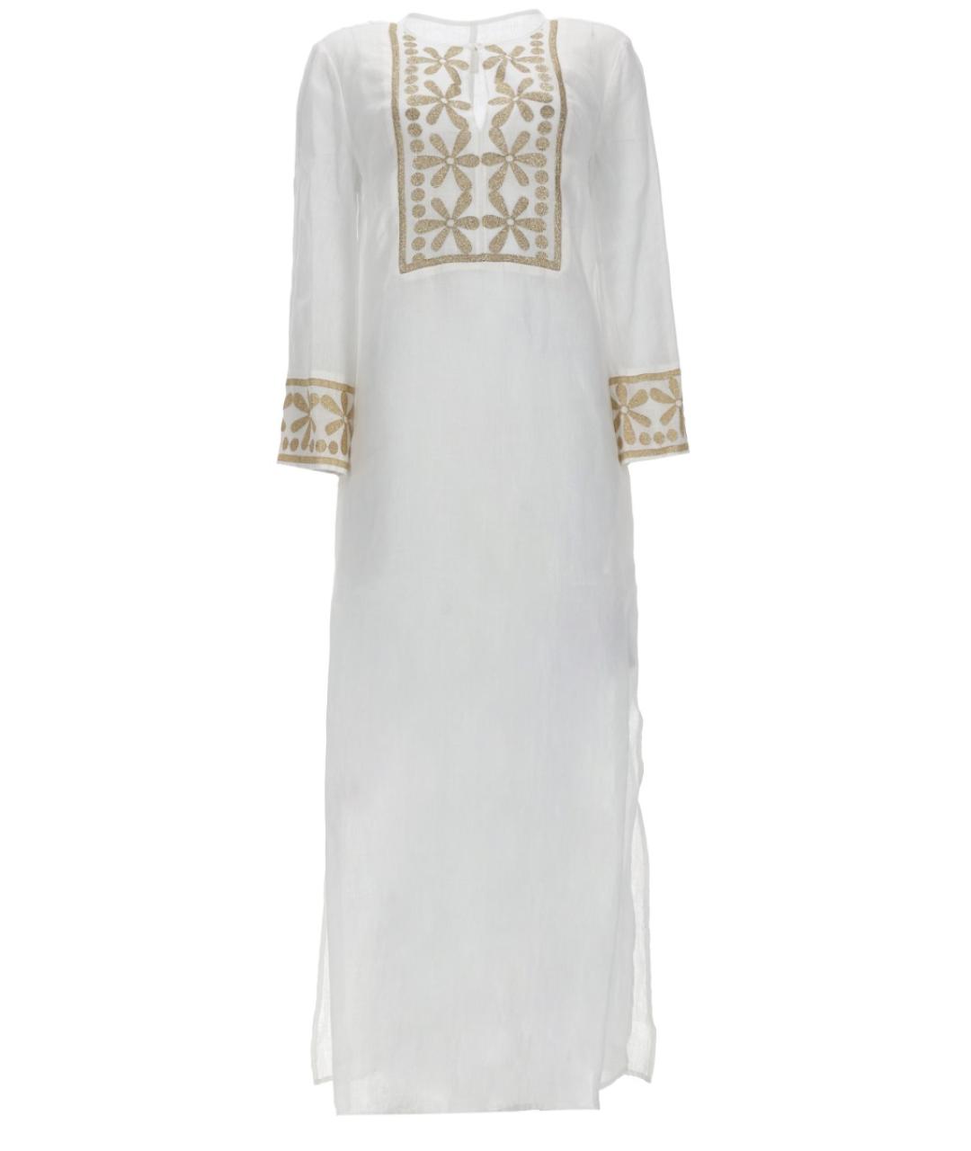 120% LINO Белое льняное повседневное платье, фото 1