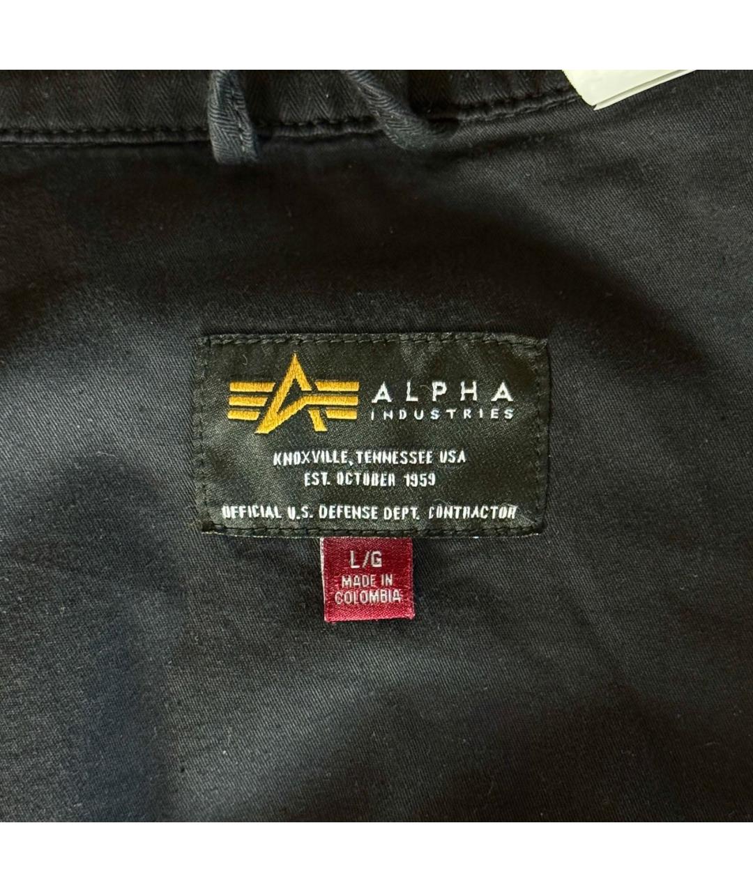 ALPHA INDUSTRIES Черная хлопковая куртка, фото 8