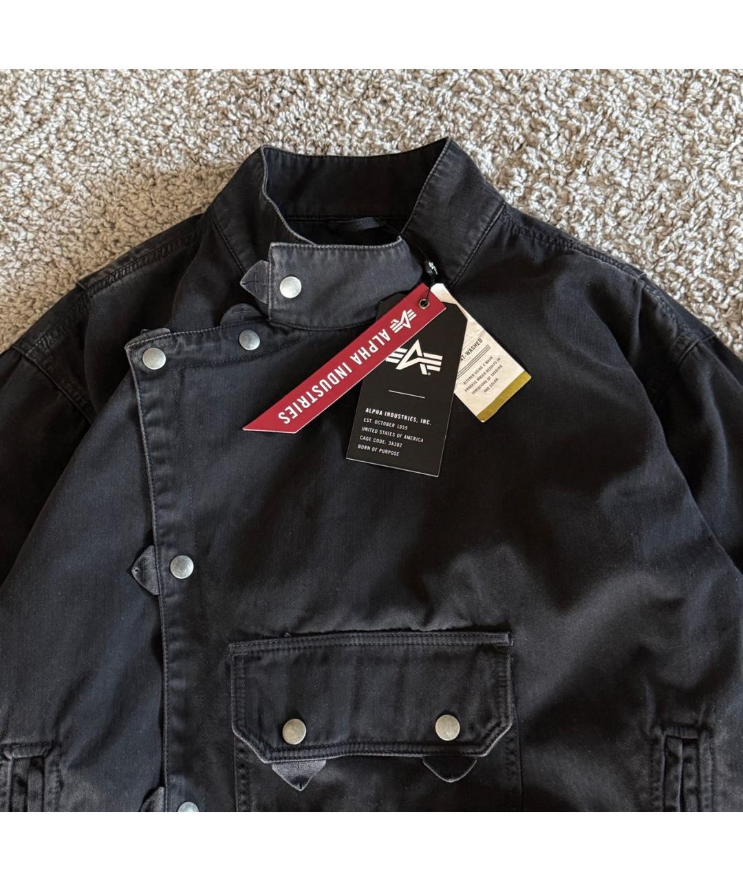 ALPHA INDUSTRIES Черная хлопковая куртка, фото 2