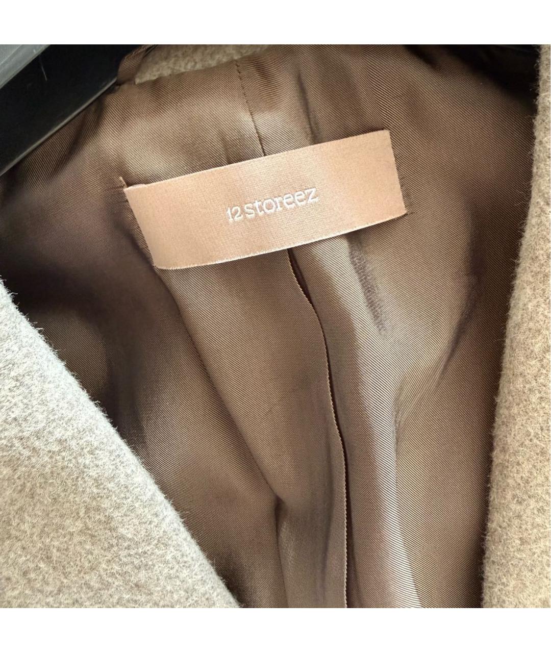 12 STOREEZ Бежевый шерстяной жакет/пиджак, фото 3