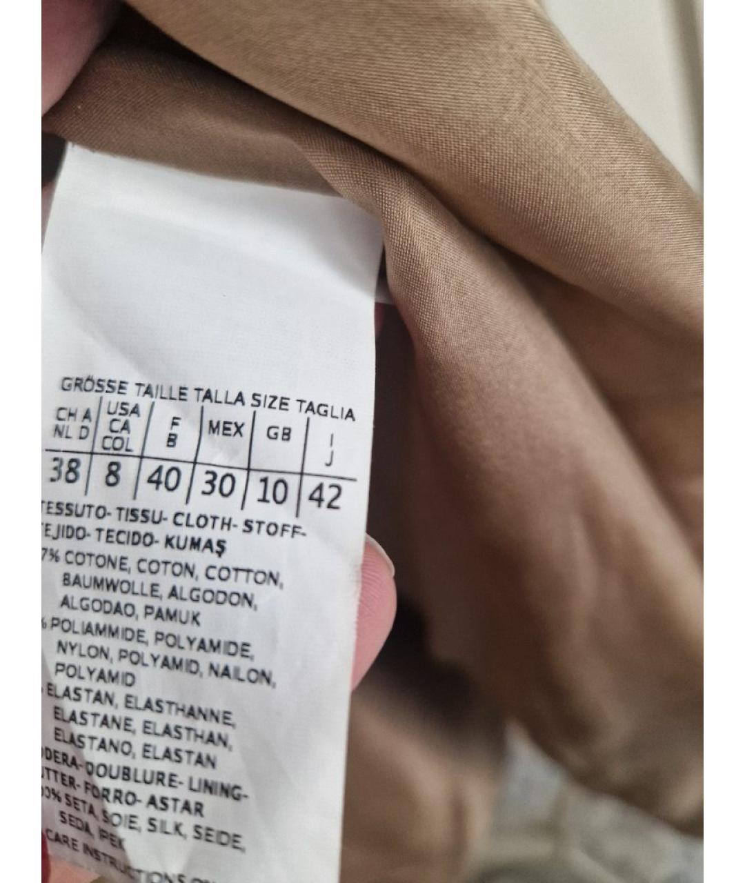 'S MAX MARA Бежевое хлопковое пальто, фото 5