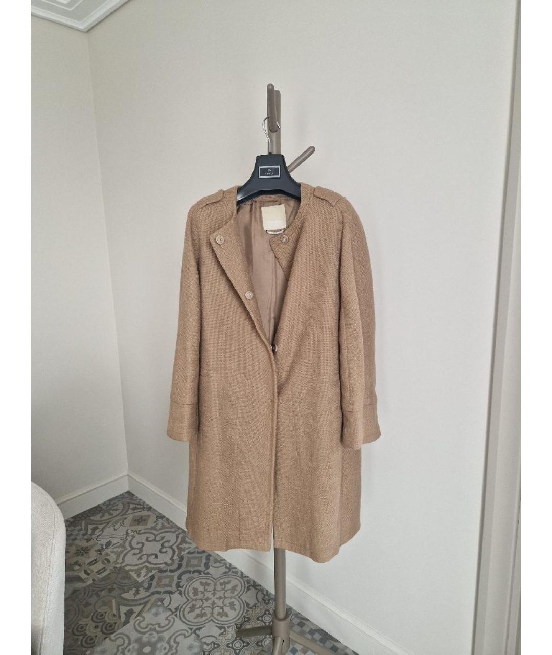 'S MAX MARA Бежевое хлопковое пальто, фото 8