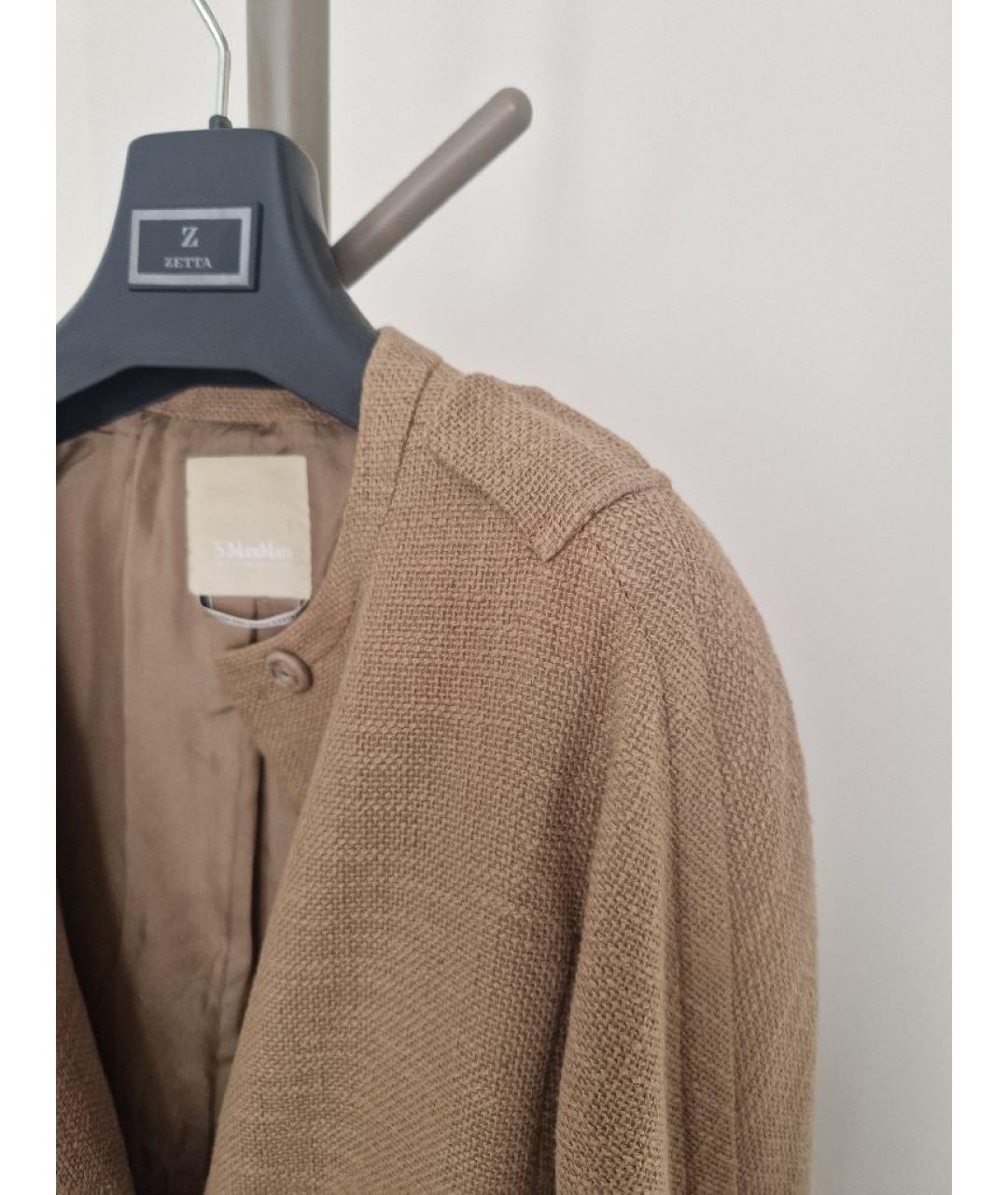 'S MAX MARA Бежевое хлопковое пальто, фото 4