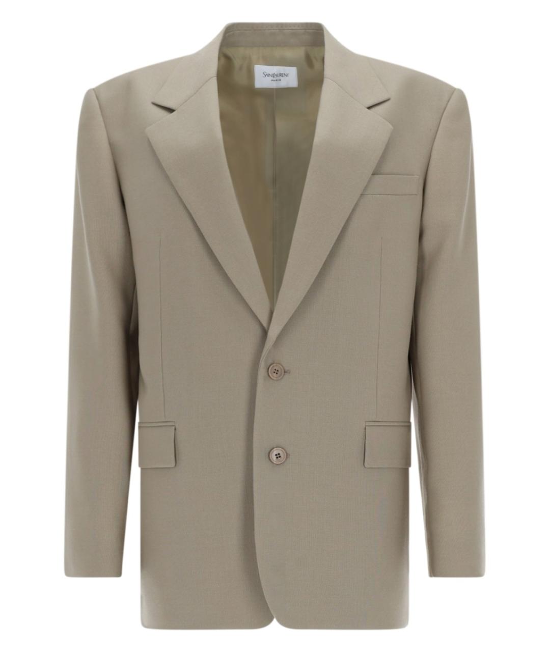 SAINT LAURENT Серый шерстяной жакет/пиджак, фото 1