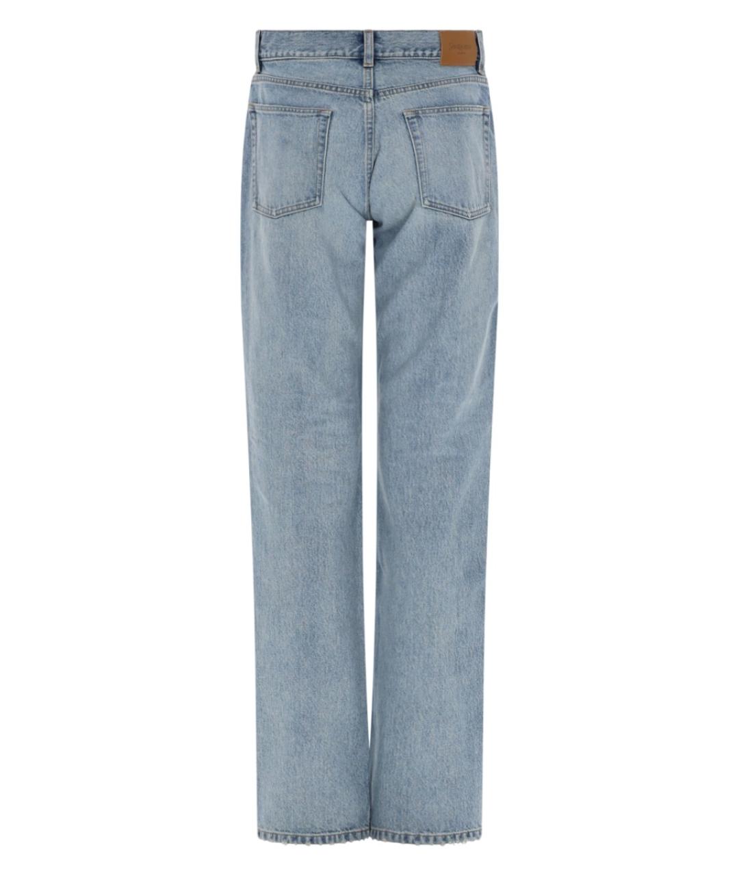 SAINT LAURENT Синие хлопковые прямые джинсы, фото 2