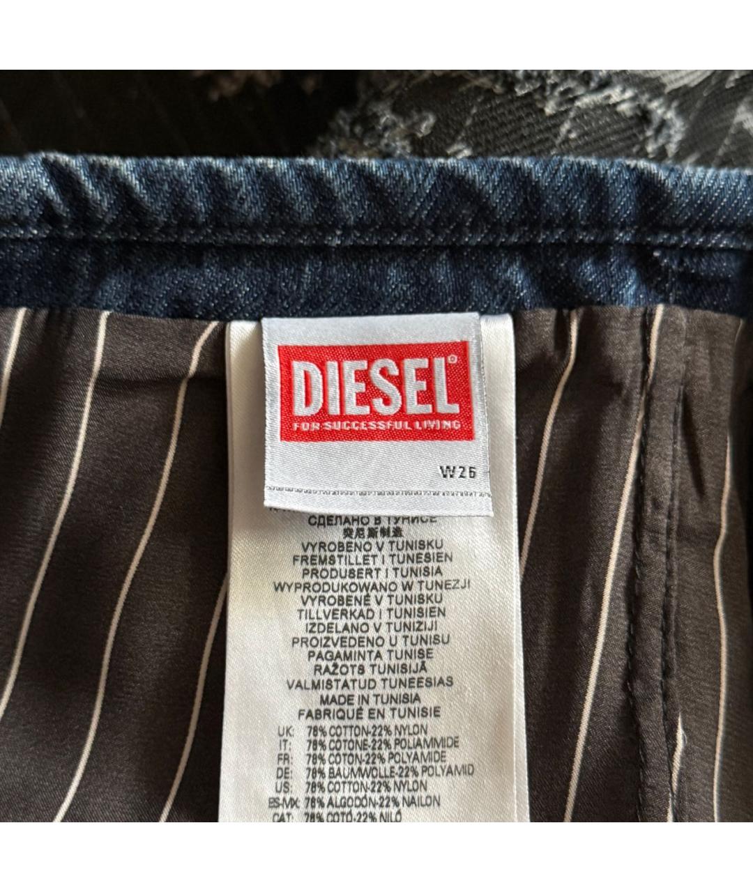 DIESEL Антрацитовые хлопко-полиэстеровые джинсы клеш, фото 7