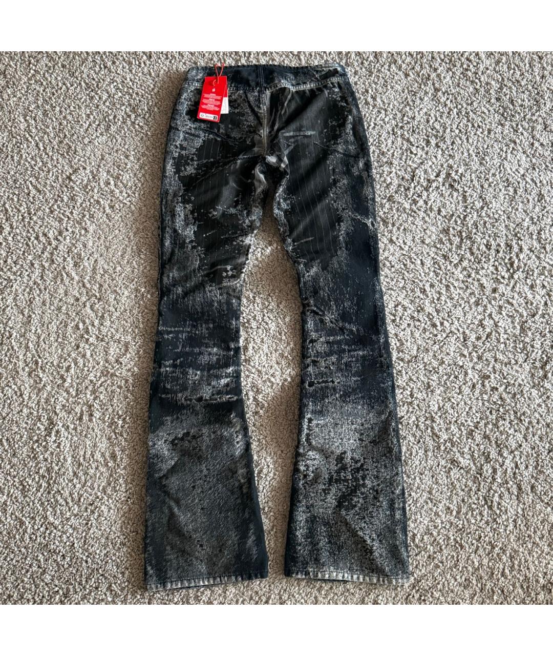 DIESEL Антрацитовые хлопко-полиэстеровые джинсы клеш, фото 2