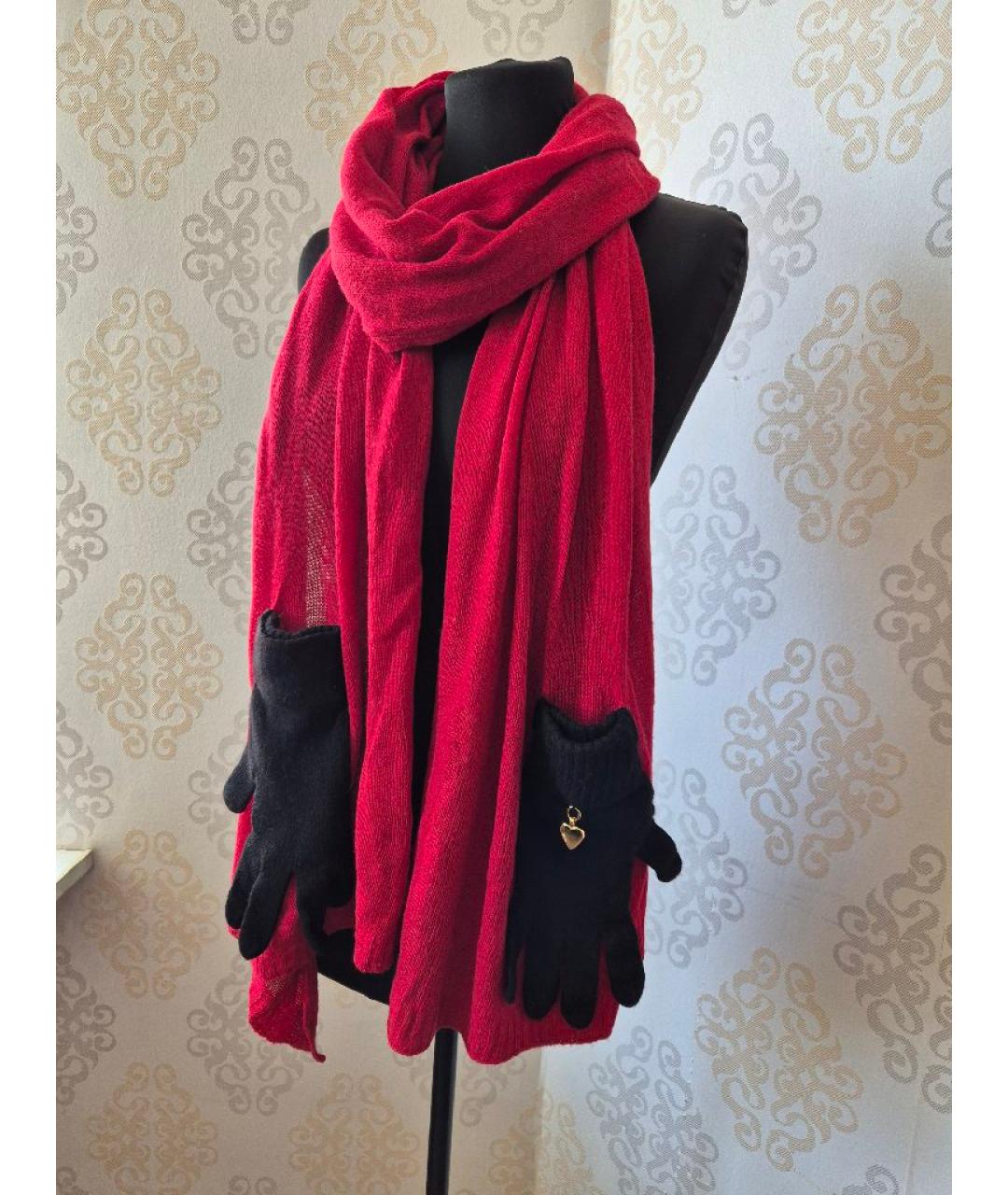 MOSCHINO Красный шерстяной шарф, фото 8