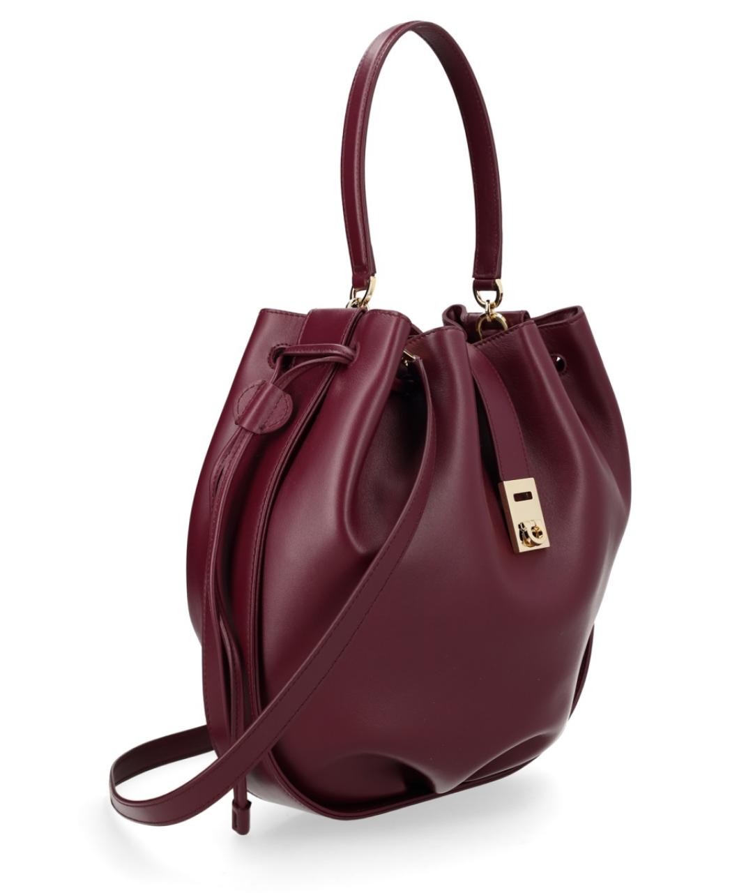 FERRAGAMO Бордовая кожаная сумка тоут, фото 3