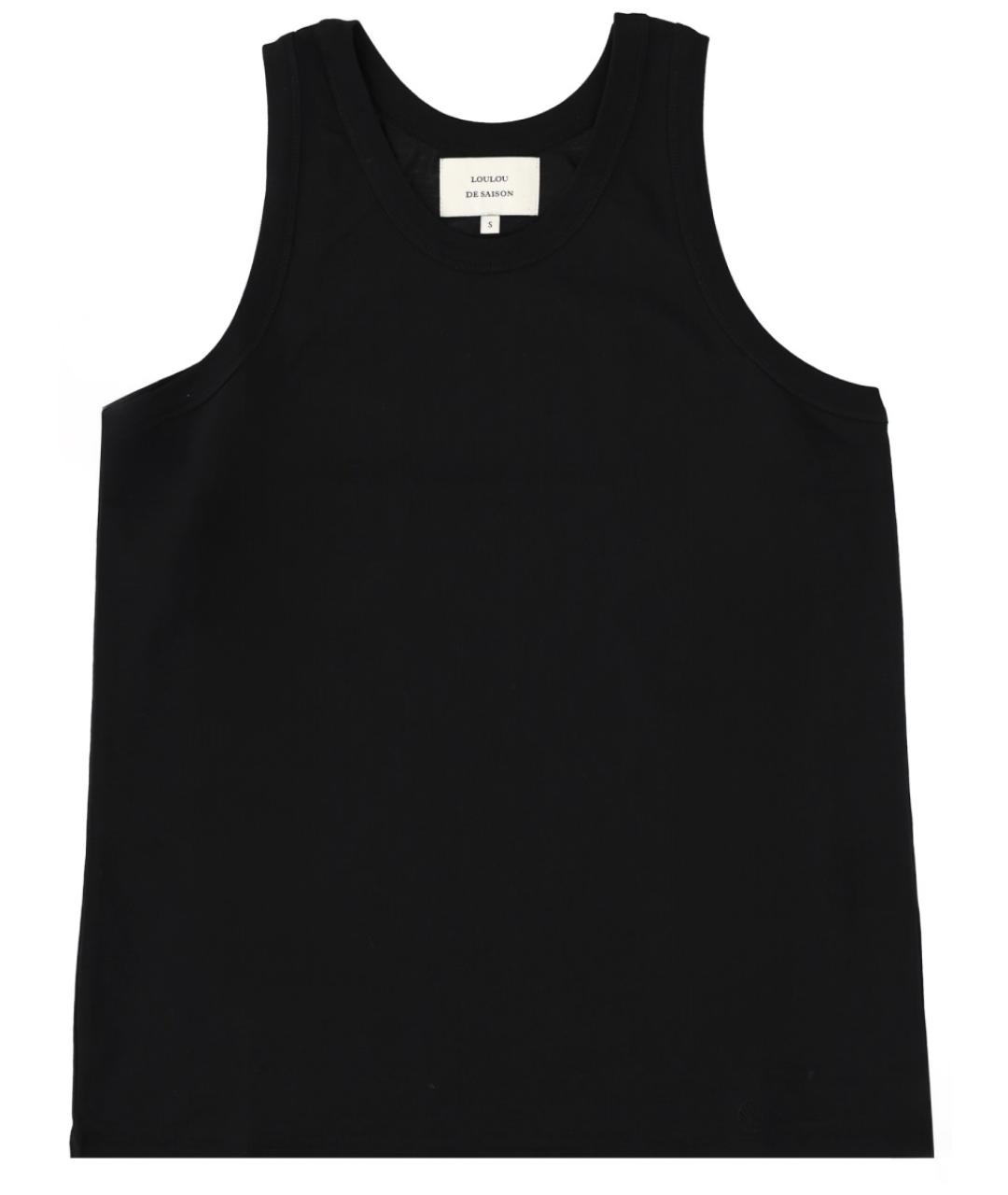LOULOU STUDIO Черная хлопковая майка, фото 1