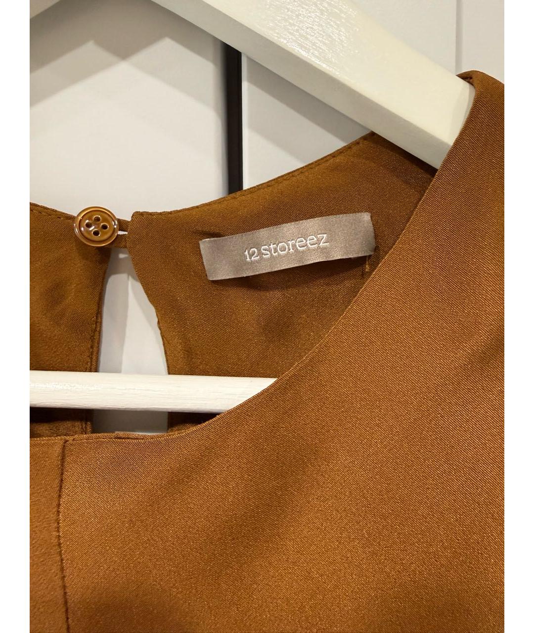 12 STOREEZ Горчичная шелковая блузы, фото 3