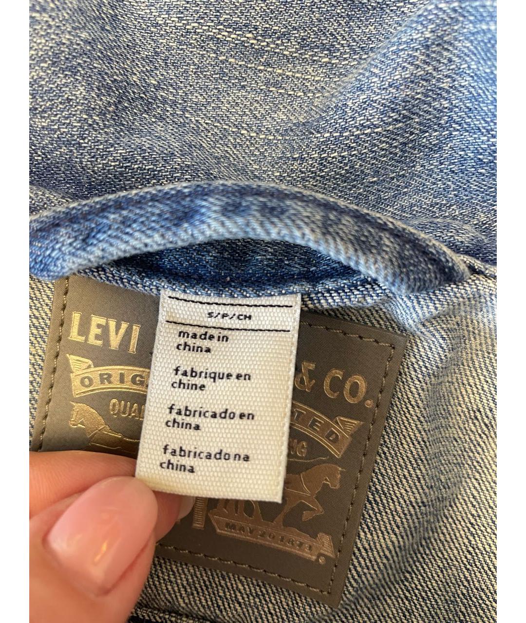 LEVI'S Голубая хлопковая куртка, фото 6