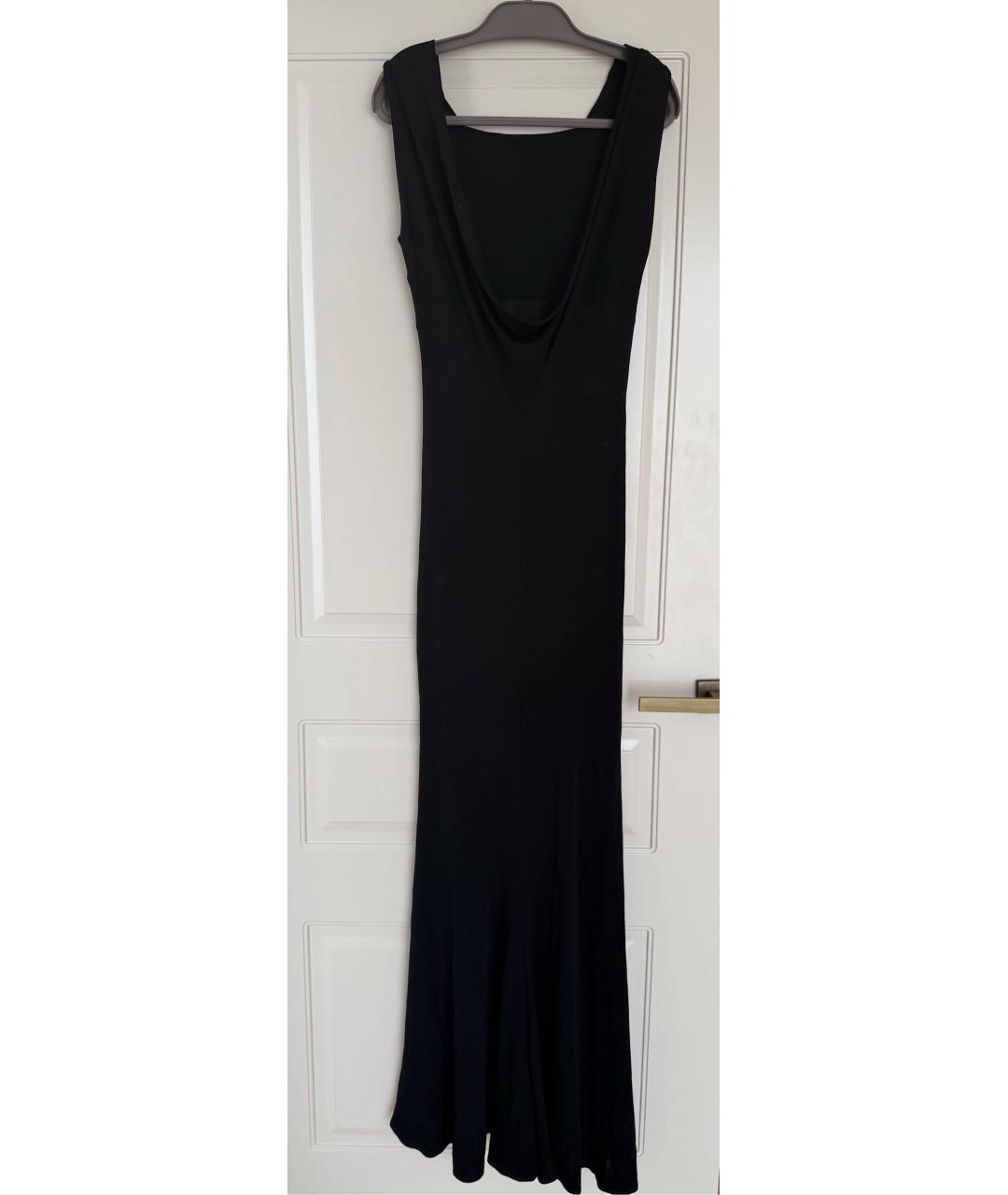 ELISABETTA FRANCHI Черное вискозное коктейльное платье, фото 2