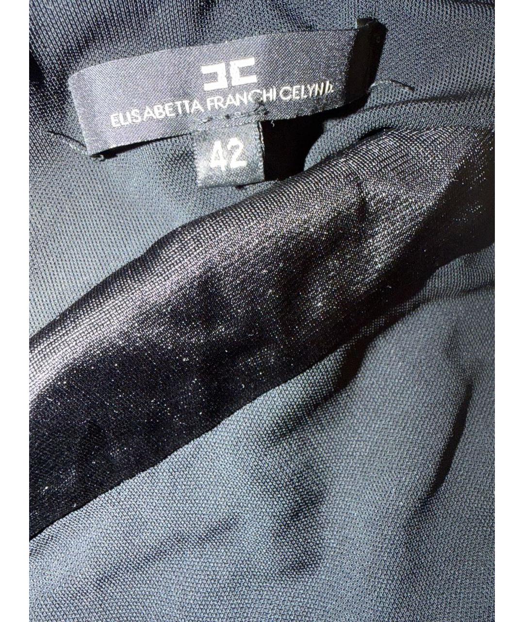 ELISABETTA FRANCHI Черное вискозное коктейльное платье, фото 3