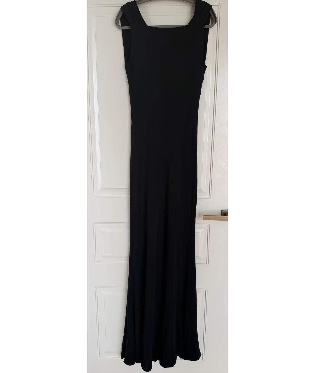 ELISABETTA FRANCHI Черное вискозное коктейльное платье, фото 7