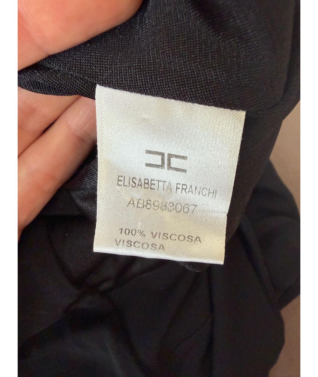 ELISABETTA FRANCHI Черное вискозное коктейльное платье, фото 4