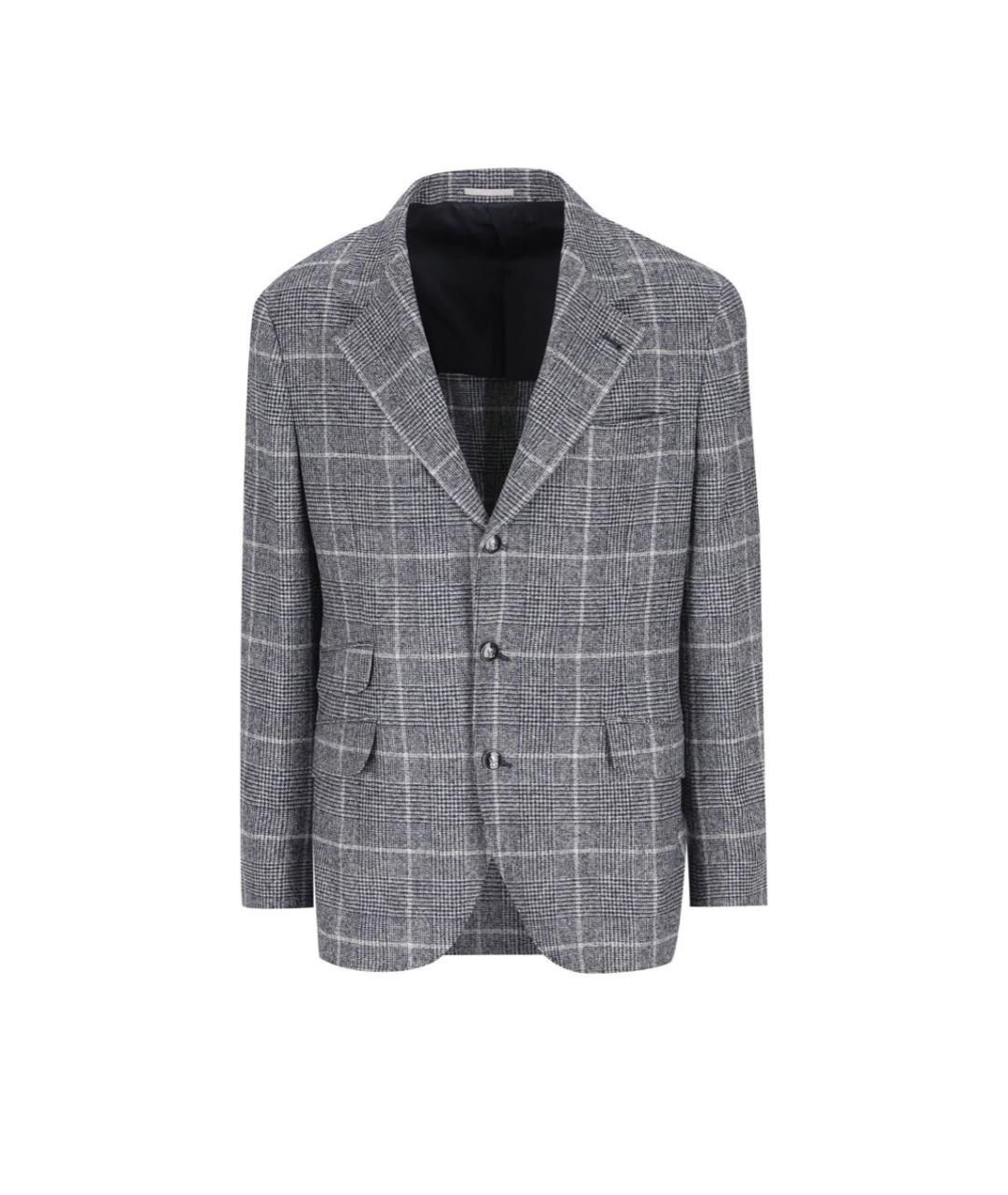 BRUNELLO CUCINELLI Серый шерстяной пиджак, фото 1