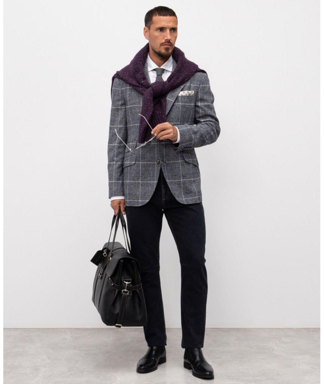 BRUNELLO CUCINELLI Серый шерстяной пиджак, фото 4