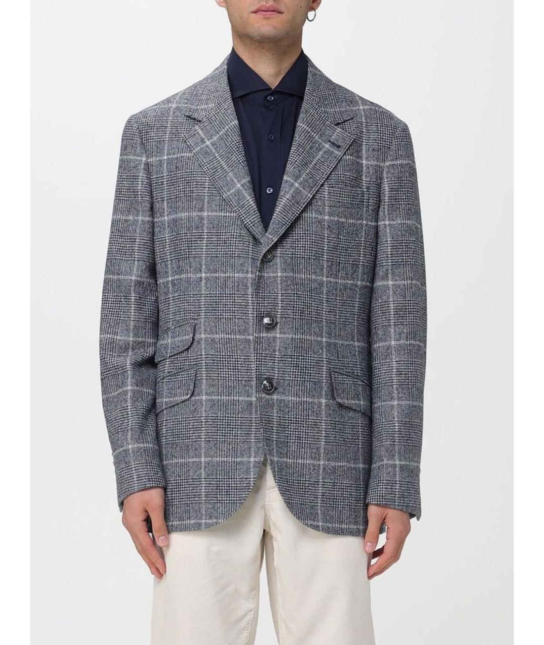 BRUNELLO CUCINELLI Серый шерстяной пиджак, фото 6