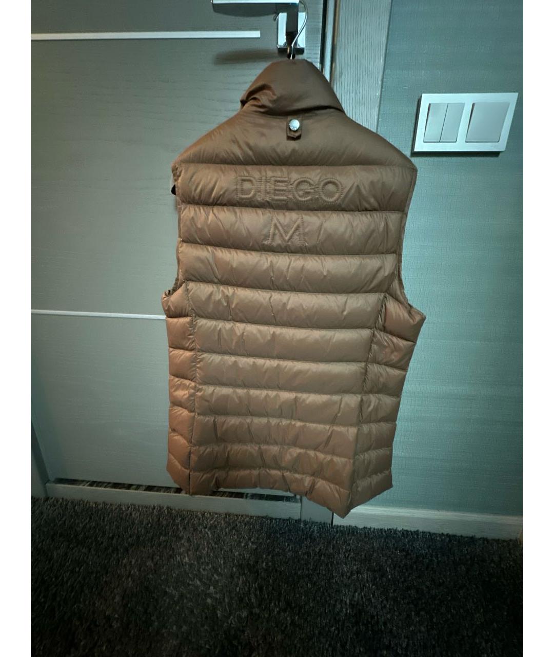 DIEGO M Коричневый полиэстеровый жилет, фото 2