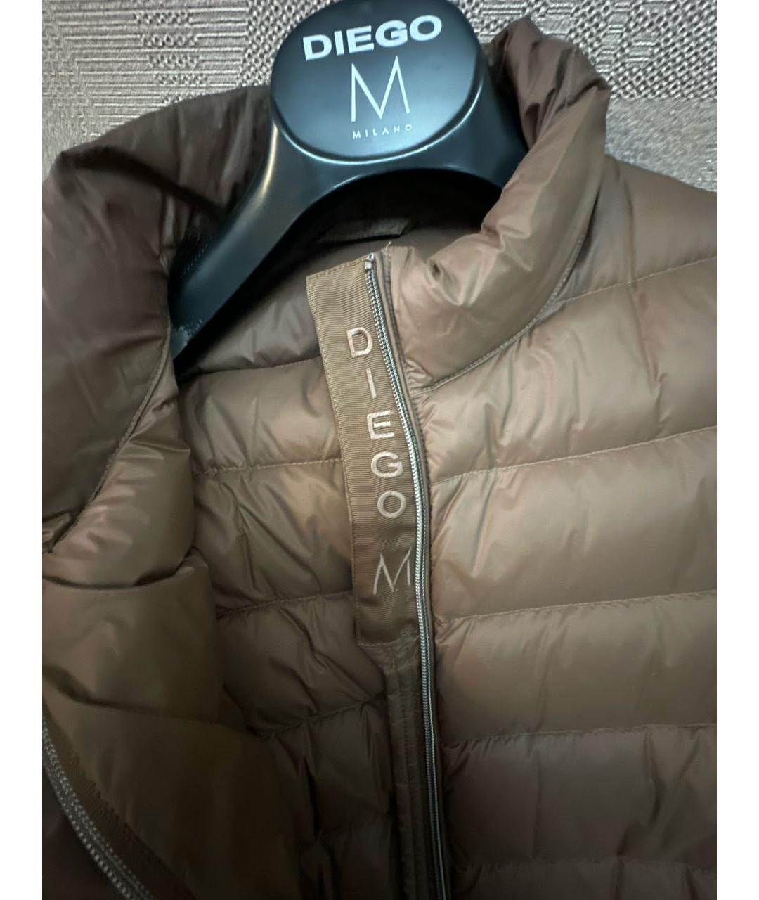 DIEGO M Коричневый полиэстеровый жилет, фото 6