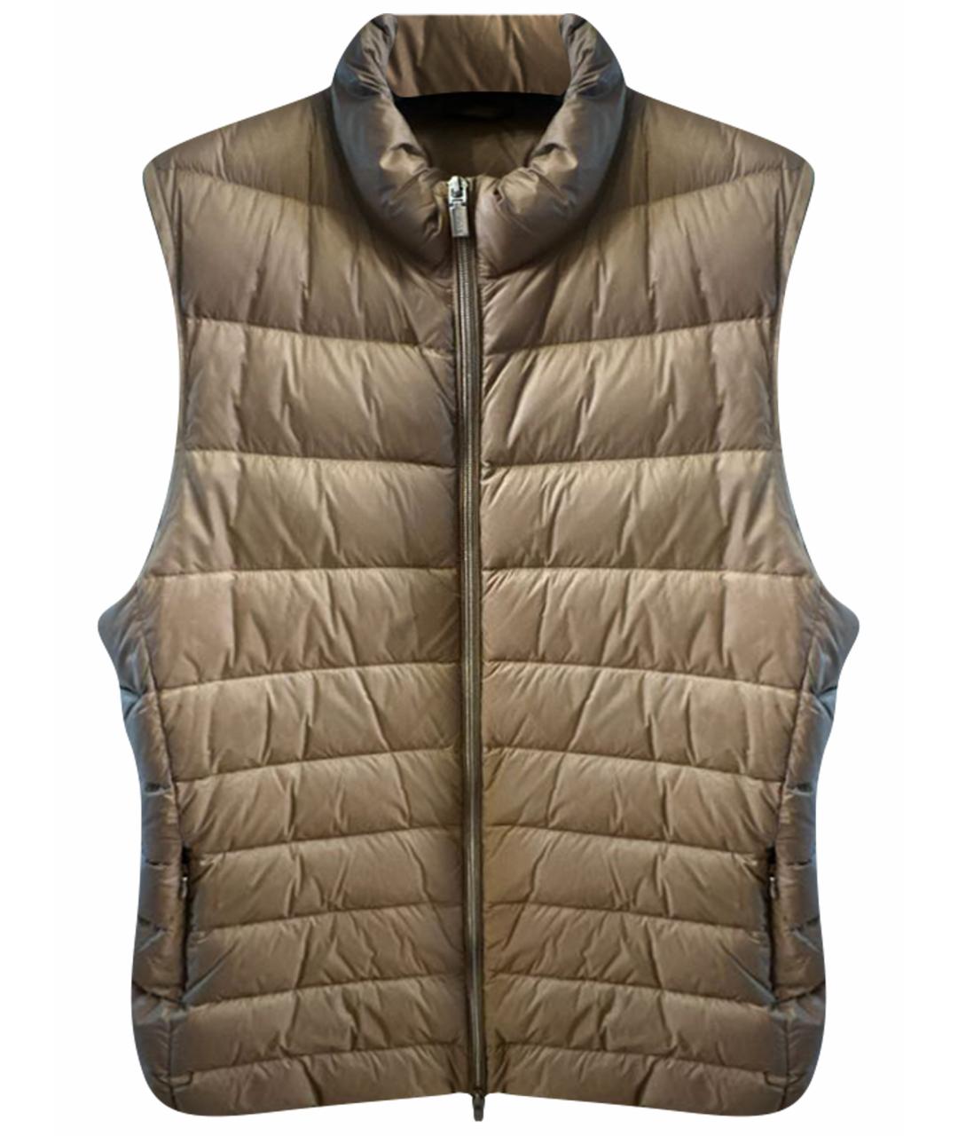 DIEGO M Коричневый полиэстеровый жилет, фото 1