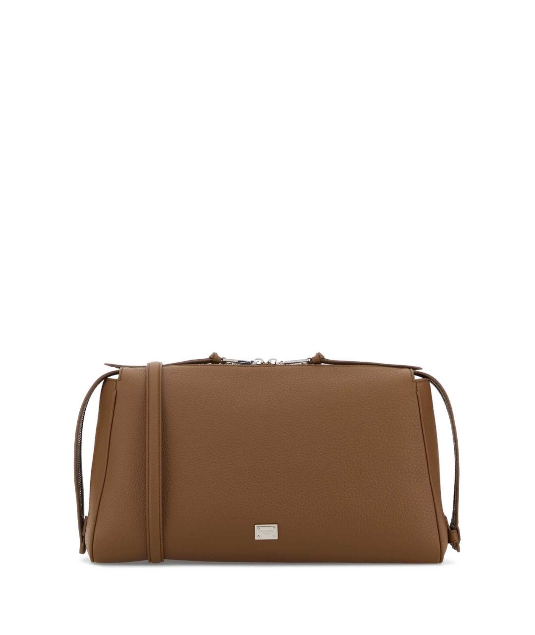 DOLCE&GABBANA Коричневая кожаная сумка на плечо, фото 1